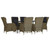 7 Piece Patio Dining Set Brown Poly Rattan A949-3156799