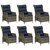 7 Piece Patio Dining Set Brown Poly Rattan A949-3156799