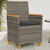 Patio Chairs with Cushions 2 pcs Gray Poly Rattan&Solid Wood A949-368721