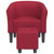 Tub Chair with Footstool Wine Red Fabric A949-356434