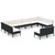 12 Piece Patio Lounge Set with Cushions Poly Rattan Black A949-3094612