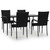 5 Piece Patio Dining Set Black Poly Rattan A949-3156668