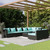 9 Piece Patio Lounge Set with Cushions Black Poly Rattan A949-3102409