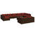 9 Piece Patio Lounge Set with Cushions Brown Poly Rattan A949-3102059