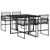 5 Piece Patio Dining Set with Cushions Black Poly Rattan A949-3295023