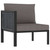 Sectional Corner Sofa with Right Armrest Poly Rattan Anthracite A949-310043