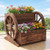 2-Tier Raised Garden Bed Rustic Wood Wagon Shape with Drainage Holes and Wheels-Coffee - Color: Cof D681-HZ10396CF