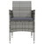 3 Piece Patio Dining Set with Cushions Gray and Black A949-3099287