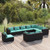 10 Piece Patio Lounge Set with Cushions Poly Rattan Black A949-3102657