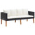 3 Piece Patio Lounge Set with Cushions Poly Rattan Black A949-3059337