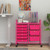 9-Drawer Rolling Storage Cart with Colorful Drawers and Metal Frame-Light Pink - Color: Light Pink D681-JV12579HP
