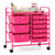 9-Drawer Rolling Storage Cart with Colorful Drawers and Metal Frame-Light Pink - Color: Light Pink D681-JV12579HP