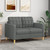 2-Seater Sofa Dark Gray 47.2" Fabric A949-359084