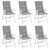 Garden Highback Chair Cushions 6 pcs Gray 47.2"x19.7"x1.2" Fabric A949-314105