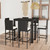 7 Piece Patio Bar Set with Cushions Poly Rattan Black A949-3064798