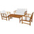 4 Piece Patio Lounge Set with Cushions Solid Acacia Wood A949-41805