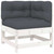 Corner Sofa with Cushions White Solid Wood Pine A949-825542