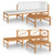 4 Piece Patio Lounge Set with Cream Cushions Solid Teak Wood A949-3087250