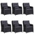 7 Piece Patio Dining Set Black A949-3099574