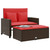 Patio Sofa with Cushions 2-Seater Brown Poly Rattan A949-365139