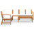 6 Piece Patio Lounge Set with Cushion Cream Solid Acacia Wood A949-3057774