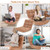 Adjustable 14-position Cushioned Floor Chair-Beige - Color: Beige D681-HV10355BE