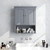 Wall Mount Bathroom Cabinet Storage Organizer with Doors and Shelves-Gray - Color: Gray D681-HW66689GR