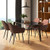 Leisure Dining Chair Set of 2 with Curved Backrest and Wide Seat-Coffee - Color: Coffee D681-HV10601CF-2