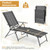 2 Piece Patio Folding Chaise Lounge Chairs Recliner with 6-Level Backrest-Gray - Color: Gray D681-NP11397GR-2