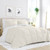 Full/Queen size 3-Piece Microfiber Reversible Comforter Set in White and Cream Q280-WHFQ1523
