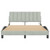 Bed Frame without Mattress "Hanko" Light Gray 53.9"x74.8" Velvet A949-3207877