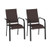 Patio Dining Chairs Set of 2/4/6 Stackable Outdoor Armchairs-Set of 2 - Color: Coffee - Size: Set o D681-NP13155CF-2
