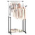 Rolling Clothes Rack Double Rod Garment Rack with Adjustable Height D681-JZ10338