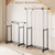 Rolling Clothes Rack Double Rod Garment Rack with Adjustable Height D681-JZ10338
