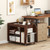 3-Tier Side End Table with Universal Wheels-Walnut B593-JV12508