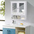 White Bathroom Wall Medicine Cabinet with Mirror and Open Shelf Q280-BWCDMEB5981874