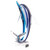 14" Blue Murano Glass Dolphin Figurine Tabletop Sculpture N270-376128