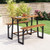 Patio Picnic Table Bench Set with Acacia Wood Tabletop and Benchtop - Color: Natural - Size: 41-50  D681-HW74115