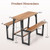 Patio Picnic Table Bench Set with Acacia Wood Tabletop and Benchtop - Color: Natural - Size: 41-50  D681-HW74115