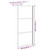  Walk-in Shower Wall 35.4"x76.8" Half Frosted ESG Glass Black A949-151873