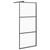  Walk-in Shower Wall 31.5"x76.8" Frosted ESG Glass Black A949-151876