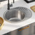  Kitchen Sink with Strainer Oval Stainless Steel A949-145072