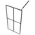  Walk-in Shower Wall with Shelf Black 46.5"x74.8" ESG Glass&Aluminum A949-3185489