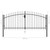  Fence Gate Double Door with Spike Top Steel 9.8'x4.1'Black A949-146027