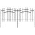  Garden Fence with Spear Top Black 94.1"x39.4" Powder-coated Steel A949-151080
