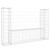  U-shape Gabion Basket with 2 Posts Iron 55.1"x7.9"x39.4 A949-151275