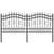  Garden Fence with Spear Top Black 94.5"x39.4" Powder-coated Steel A949-151085