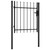  Fence Gate Single Door with Spike Top Steel 39.4"x39.4" Black A949-146032