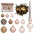  60 Piece Christmas Ball Set with Peak and 150 LEDs Rose Gold A949-330097