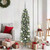  Artificial Slim Christmas Tree Green and White 59.06 in A949-3395280